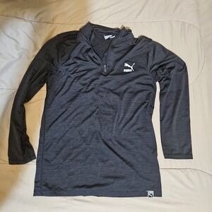 Puma long sleeve shirt Youth Size Large (14/16) Black/Grey 1/4 zip